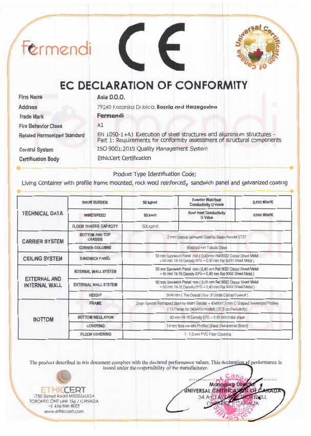 EC DECLARATION OF CONFORMITY